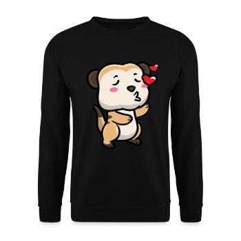 Meerkats Animal lovers Meerkat lovers - Unisex Sweatshirt - black - Front - Alina (178cm) & Michal (187cm)