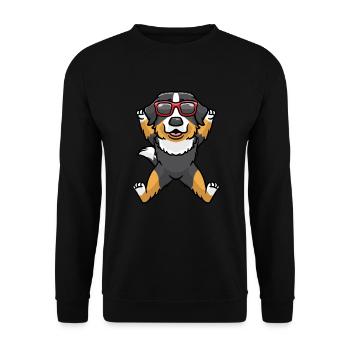 Berner Sennenhund Hund Tanzen Bouvier Bernois - Unisex Pullover - Schwarz - Vorne - Alina (178cm) & Michal (187cm)