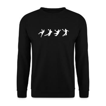 Handball Motiv Handballspieler Handballer Sport - Unisex Pullover - Schwarz - Vorne - Alina (178cm) & Michal (187cm)