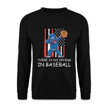 Baseball Dubbing USA Witziger Spruch Fänger - Unisex Pullover - Schwarz - Vorne - Alina (178cm) & Michal (187cm)