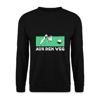 Fußball Fußballer Sport Verein Fan Club - Unisex Pullover - Schwarz - Vorne - Alina (178cm) & Michal (187cm)