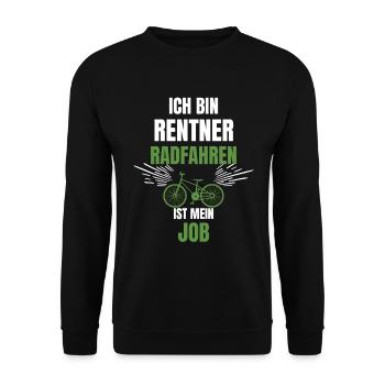 Radfahrer Fahrrad Rentner Ruhestand - Unisex Pullover - Schwarz - Vorne - Alina (178cm) & Michal (187cm)