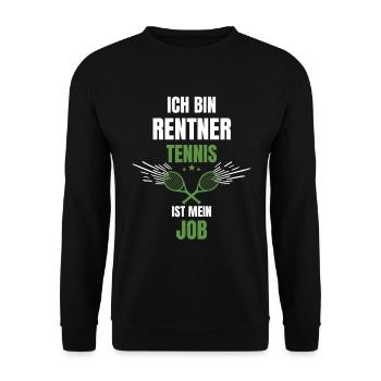 Tennis Tennisspieler Rentner Ruhestand - Unisex Pullover - Schwarz - Vorne - Alina (178cm) & Michal (187cm)