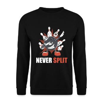 Bowling Never Split Bowler Dabbing Bowlingkugel - Unisex Pullover - Schwarz - Vorne - Alina (178cm) & Michal (187cm)