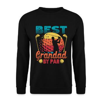 Retro Bester Opa Golfer Golfen - Unisex Pullover - Schwarz - Vorne - Alina (178cm) & Michal (187cm)