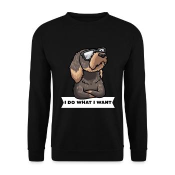 Stubborn rough-haired dachshund - Unisex Sweatshirt - black - Front - Alina (178cm) & Michal (187cm)