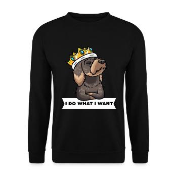 Stubborn rough-haired dachshund - Unisex Sweatshirt - black - Front - Alina (178cm) & Michal (187cm)