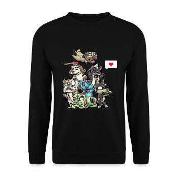 Funny Zombie Dogs Spooky Halloween - Unisex Sweatshirt - black - Front - Alina (178cm) & Michal (187cm)