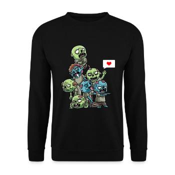 Funny Zombies Spooky Halloween Creepy - Unisex Sweatshirt - black - Front - Alina (178cm) & Michal (187cm)