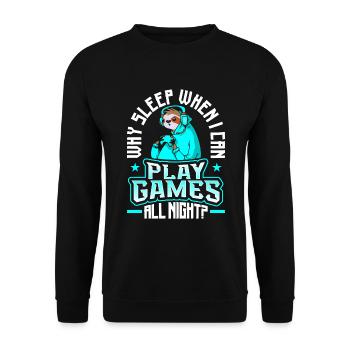 Gamer Gaming Saying Funny - Unisex Sweatshirt - black - Front - Alina (178cm) & Michal (187cm)