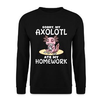 Axolotl - Unisex Sweatshirt - black - Front - Alina (178cm) & Michal (187cm)