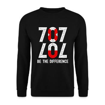 707 LOL Be the Difference Optimist Nerd - Unisex Sweatshirt - black - Front - Alina (178cm) & Michal (187cm)