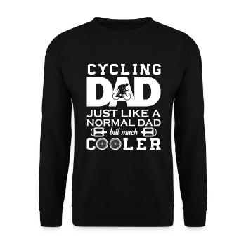 Cycling Dat just like a normal dad but much cooler - Unisex Pullover - Schwarz - Vorne - Alina (178cm) & Michal (187cm)