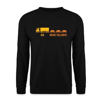 Les camions et mes followers - Sweat-shirt Unisexe - noir - Devant - Alina (178cm) & Michal (187cm)