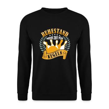 Ruhestand mehr Zeit für Kegeln - Unisex Pullover - Schwarz - Vorne - Alina (178cm) & Michal (187cm)