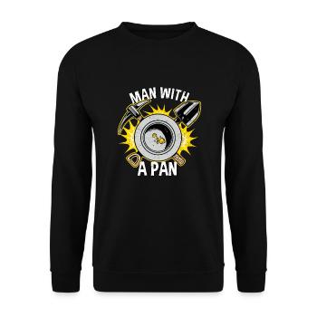 Prospecteur d’or Prospecteur d’or Chercheur d’or Homme avec une casserole - Sweat-shirt Unisexe - noir - Devant - Alina (178cm) & Michal (187cm)