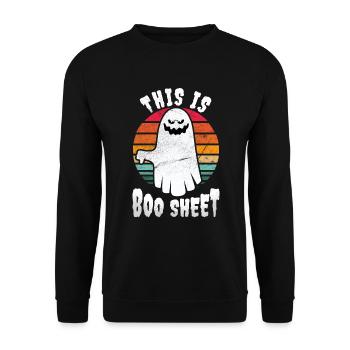 This is boo sheet Halloween - Unisex Sweatshirt - black - Front - Alina (178cm) & Michal (187cm)