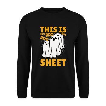 This is boo sheet Halloween - Unisex Sweatshirt - black - Front - Alina (178cm) & Michal (187cm)