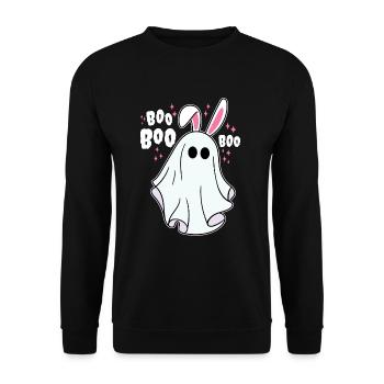 Boo boo Geist Halloween - Unisex Pullover - Schwarz - Vorne - Alina (178cm) & Michal (187cm)