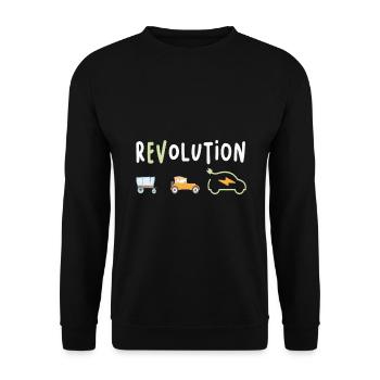 Révolution Électrique Électrique Voiture Électrique eauto - Sweat-shirt Unisexe - noir - Devant - Alina (178cm) & Michal (187cm)