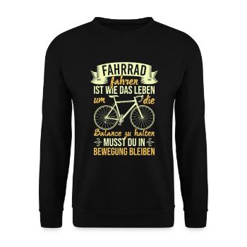 Fahrradfahren Rennrad Mountainbike für Radfahrer - Unisex Pullover - Schwarz - Vorne - Alina (178cm) & Michal (187cm)