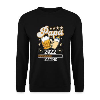 Papa 2022 Loading Vatertag - Unisex Pullover - Schwarz - Vorne - Alina (178cm) & Michal (187cm)