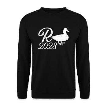 Duck pension 2023 - Unisex Sweatshirt - black - Front - Alina (178cm) & Michal (187cm)