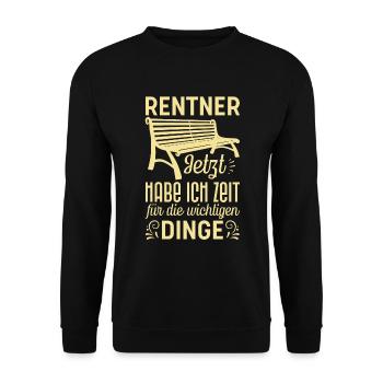 Offizielles Ruhestand Shirt für Rentner - Unisex Pullover - Schwarz - Vorne - Alina (178cm) & Michal (187cm)
