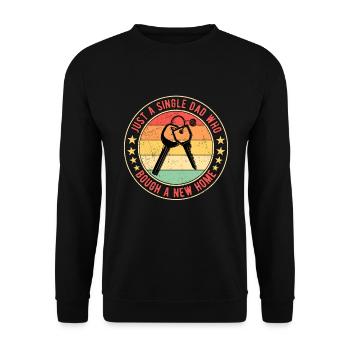 Einweihungsparty Vater Hauskäufer Hausbesitzer - Unisex Pullover - Schwarz - Vorne - Alina (178cm) & Michal (187cm)