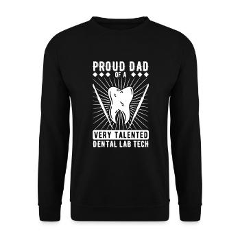 Prothésiste dentaire Prosthodontiste dentaire Père - Sweat-shirt Unisexe - noir - Devant - Alina (178cm) & Michal (187cm)