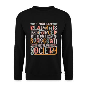 Bookworm Books Readers Book Lovers - Unisex Sweatshirt - black - Front - Alina (178cm) & Michal (187cm)