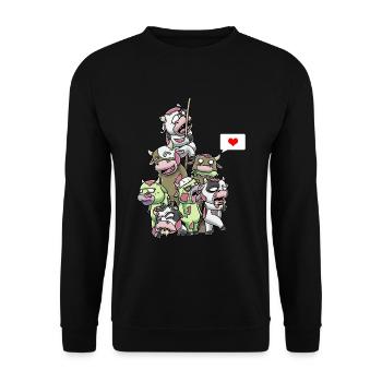 Drôle de vaches zombies Creepy Halloween Farm - Sweat-shirt Unisexe - noir - Devant - Alina (178cm) & Michal (187cm)