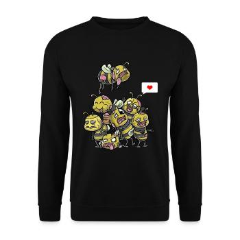 Funny Zombie Bee Spooky Halloween - Unisex Sweatshirt - black - Front - Alina (178cm) & Michal (187cm)