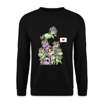 Drôle de Zombie Licorne Spooky Halloween - Sweat-shirt Unisexe - noir - Devant - Alina (178cm) & Michal (187cm)