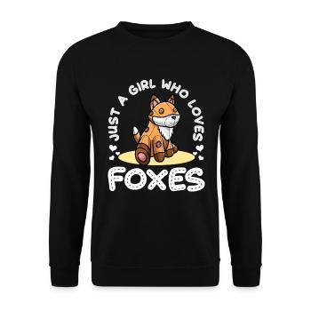 Füchse Fuchs Mädchen - Unisex Pullover - Schwarz - Vorne - Alina (178cm) & Michal (187cm)