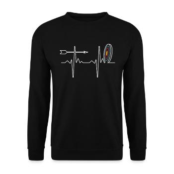 Arc de tir à l’arc rétro et arc flèche - Sweat-shirt Unisexe - noir - Devant - Alina (178cm) & Michal (187cm)