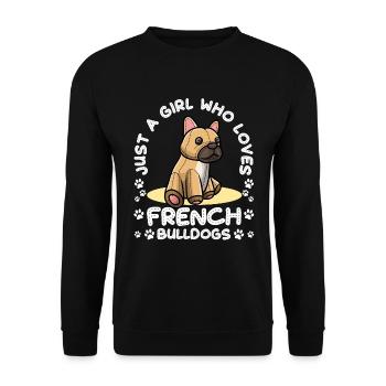 French Bulldog Dog Cuddly Toy - Unisex Sweatshirt - black - Front - Alina (178cm) & Michal (187cm)