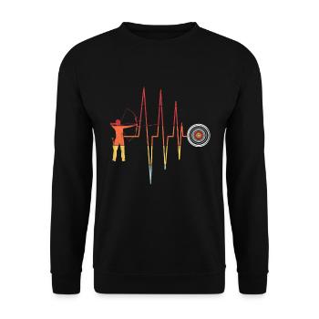 Arc de tir à l’arc rétro et arc flèche - Sweat-shirt Unisexe - noir - Devant - Alina (178cm) & Michal (187cm)