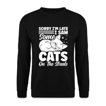Chats amoureux des chats chats dans la rue - Sweat-shirt Unisexe - noir - Devant - Alina (178cm) & Michal (187cm)