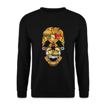 Restauration rapide Burger Fries Pizza - Sweat-shirt Unisexe - noir - Devant - Alina (178cm) & Michal (187cm)