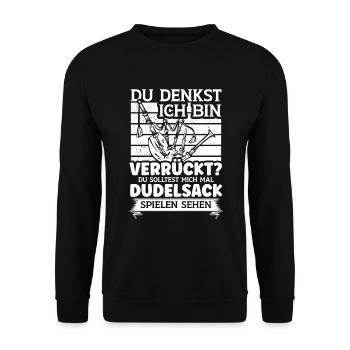 Dudelsack Dudelsack-Musiker Schottisch - Unisex Pullover - Schwarz - Vorne - Alina (178cm) & Michal (187cm)