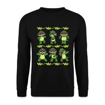 Triceratops Dinosaure Dino Boys Fille - Sweat-shirt Unisexe - noir - Devant - Alina (178cm) & Michal (187cm)