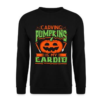 Pumpkins Carving Creepy Carved Halloween - Unisex Sweatshirt - black - Front - Alina (178cm) & Michal (187cm)