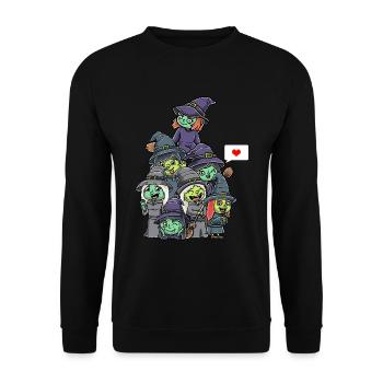 Drôles de sorcières Effrayantes Halloween - Sweat-shirt Unisexe - noir - Devant - Alina (178cm) & Michal (187cm)