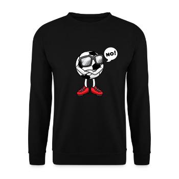 Fußball Ball Sport Sturkopf Fußballspieler Männer - Unisex Pullover - Schwarz - Vorne - Alina (178cm) & Michal (187cm)