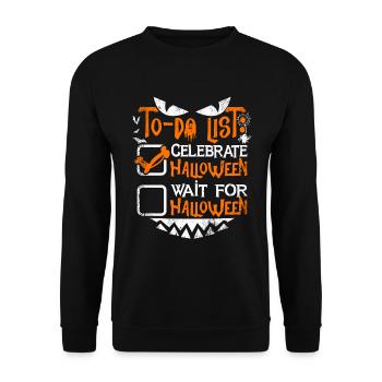 To-do list Halloween Celebrations Day - Unisex Sweatshirt - black - Front - Alina (178cm) & Michal (187cm)