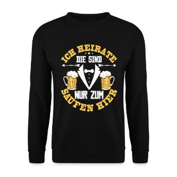 Bräutigam Junggesellenabschied Poltern Männer - Unisex Pullover - Schwarz - Vorne - Alina (178cm) & Michal (187cm)