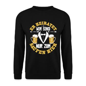 Team Bräutigam Junggesellenabschied Trauzeugen - Unisex Pullover - Schwarz - Vorne - Alina (178cm) & Michal (187cm)