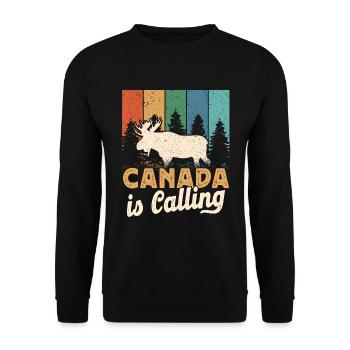 Canada is Calling Canada Lovers Holiday Canadians - Unisex Sweatshirt - black - Front - Alina (178cm) & Michal (187cm)