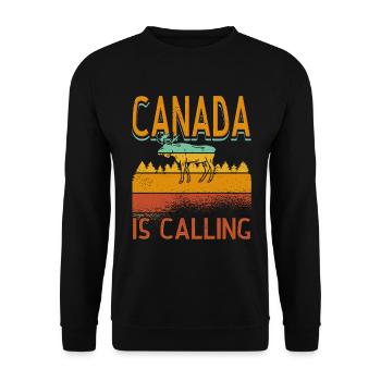 Canada is Calling Canada Lovers Holiday Canadians - Unisex Sweatshirt - black - Front - Alina (178cm) & Michal (187cm)